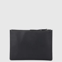 Aquatalia Large Zip Pouch Black New