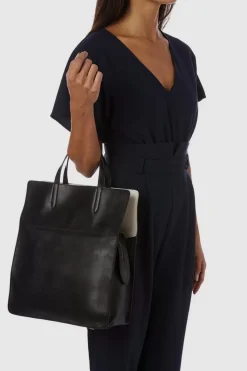 Aquatalia Petra Tote Black/Off White Clearance