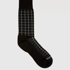 Aquatalia Windowpane Knit Blend Men's Sock Black/Heather Grey Online