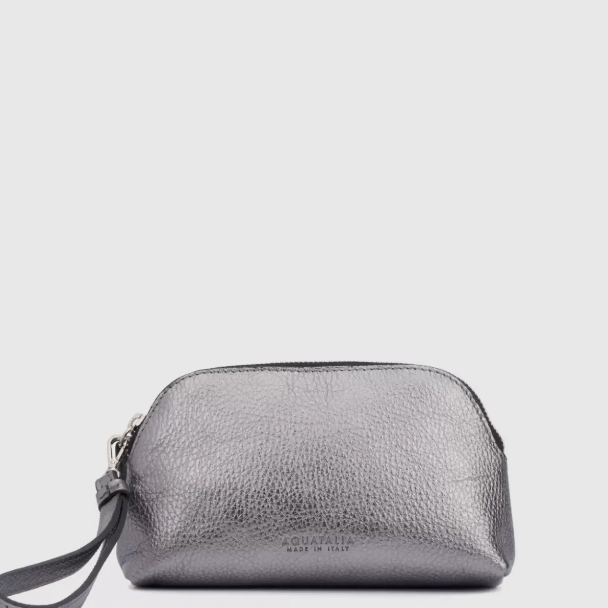 Aquatalia Medium Zip Wristlet Silver Clearance